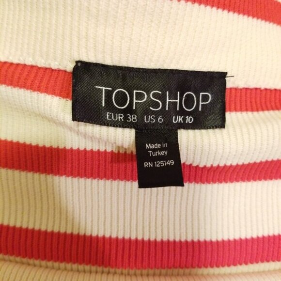 Adorable Topshop Striped Wide Neck Top - Picture 5 of 6
